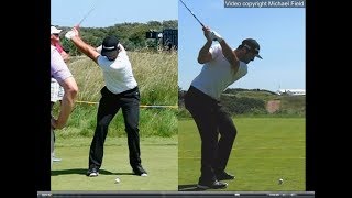 Jon Rahm golf swing  Long Iron faceon amp downtheline July 2017 [upl. by Attalie]