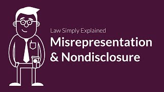 Misrepresentation and Nondisclosure  Contracts  Defenses amp Excuses [upl. by Kelby]