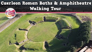 CAERLEON ROMAN BATHS amp AMPHITHEATRE WALES  Walking Tour  Pinned on Places [upl. by Ayra]