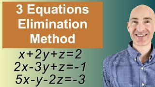 Solving Systems of 3 Equations Elimination [upl. by Lilaj]