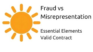 Fraud vs Misrepresentation  Other Essential Elements of a Valid Contract  CA CPT  CS amp CMA [upl. by Melony60]